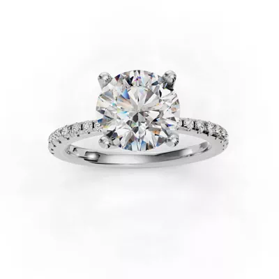 Emelia Pinched Pave Engagement Ring