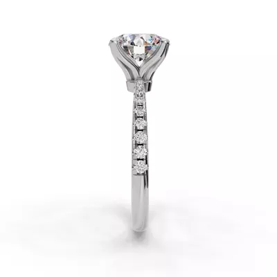 Emelia Pinched Pave Engagement Ring