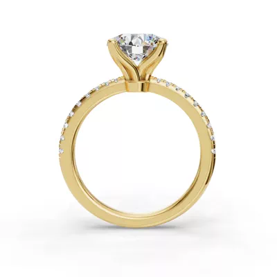 Emelia Pinched Pave Engagement Ring