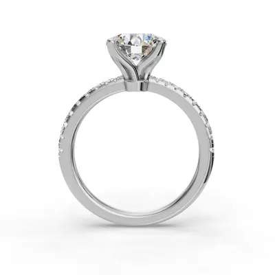 Emelia Pinched Pave Engagement Ring
