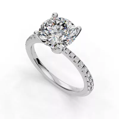 Emelia Pinched Pave Engagement Ring