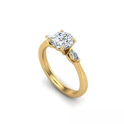 Dorothy Three-Stone Marquise Engagement Ring