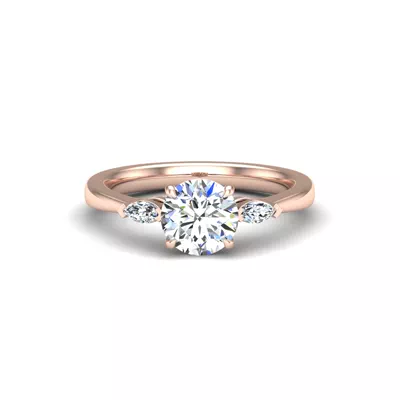 Dorothy Three-Stone Lab Marquise Engagement Ring