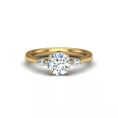 Dorothy Three-Stone Lab Marquise Engagement Ring