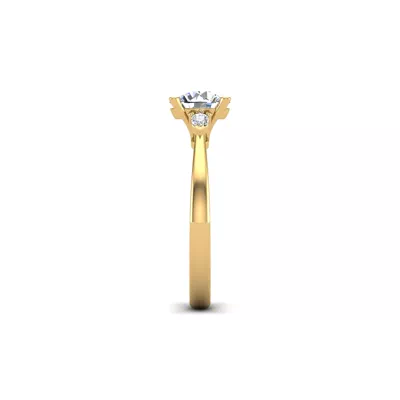 Mira Pear Diamond Three-Stone Engagement Ring