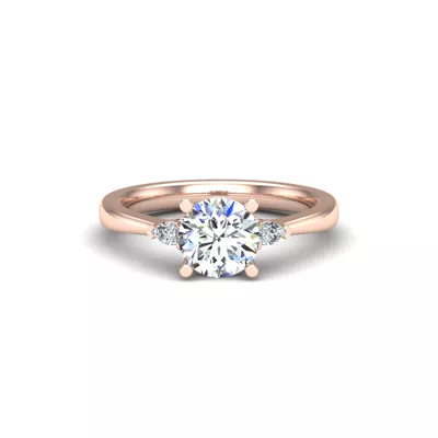 Mira Pear Lab Diamond Three-Stone Engagement Ring