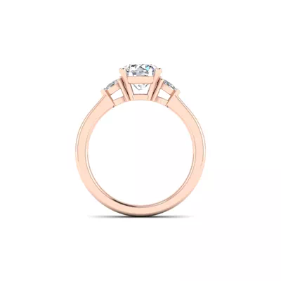 Mira Pear Lab Diamond Three-Stone Engagement Ring