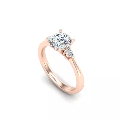 Mira Pear Lab Diamond Three-Stone Engagement Ring