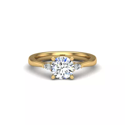 Mira Pear Lab Diamond Three-Stone Engagement Ring