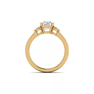Mira Pear Lab Diamond Three-Stone Engagement Ring