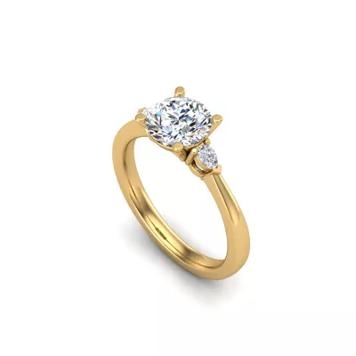 Mira Pear Lab Diamond Three-Stone Engagement Ring