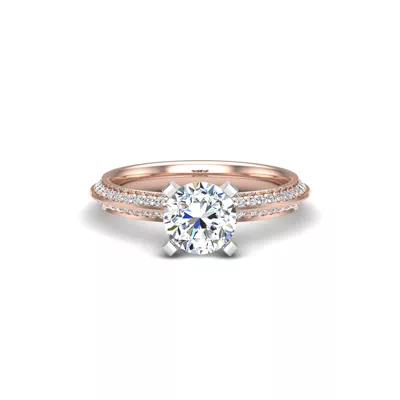Raya Knife Edge Pave Engagement Ring