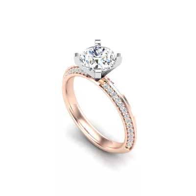 Raya Knife Edge Pave Engagement Ring