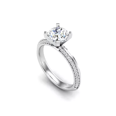 Raya Knife Edge Pave Engagement Ring