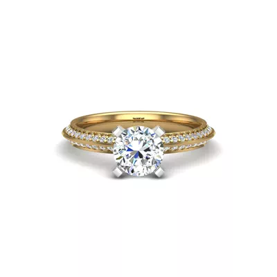 Raya Knife Edge Pave Engagement Ring