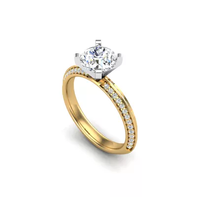 Raya Knife Edge Pave Engagement Ring