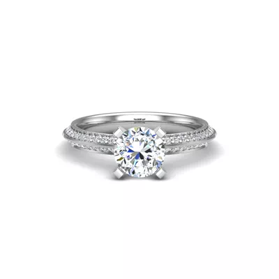 Raya Knife Edge Pave Engagement Ring