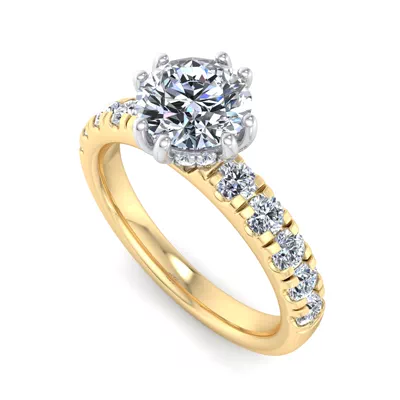 Antonella Double-Prong Hidden Halo Engagement Ring