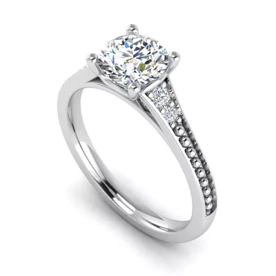 Meredith Beaded Engagement Ring