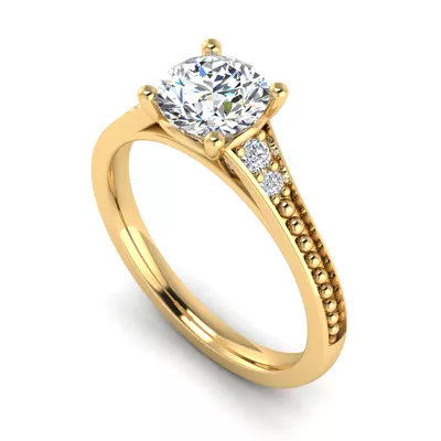 Meredith Beaded Engagement Ring