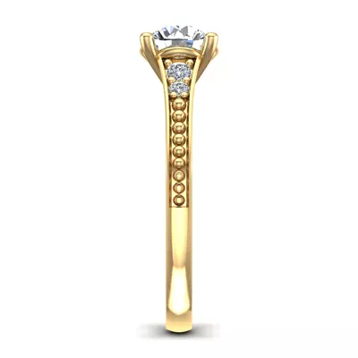 Meredith Beaded Engagement Ring