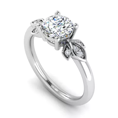 Abby Pavé Leaf Engagement Ring