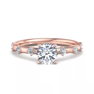 Erin Spaced Diamond Ring Hidden Halo Engagement Ring