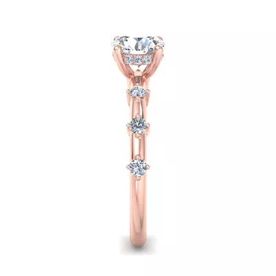 Erin Spaced Diamond Ring Hidden Halo Engagement Ring