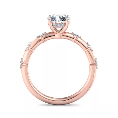 Erin Spaced Diamond Ring Hidden Halo Engagement Ring