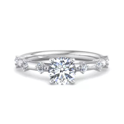 Erin Spaced Diamond Ring Hidden Halo Engagement Ring