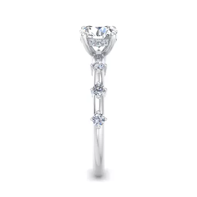 Erin Spaced Diamond Ring Hidden Halo Engagement Ring