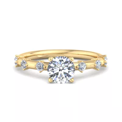 Erin Spaced Diamond Ring Hidden Halo Engagement Ring