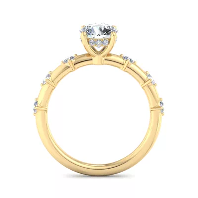 Erin Spaced Diamond Ring Hidden Halo Engagement Ring