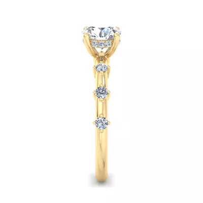 Erin Spaced Diamond Ring Hidden Halo Engagement Ring