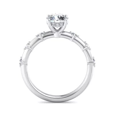 Erin Spaced Diamond Ring Hidden Halo Engagement Ring
