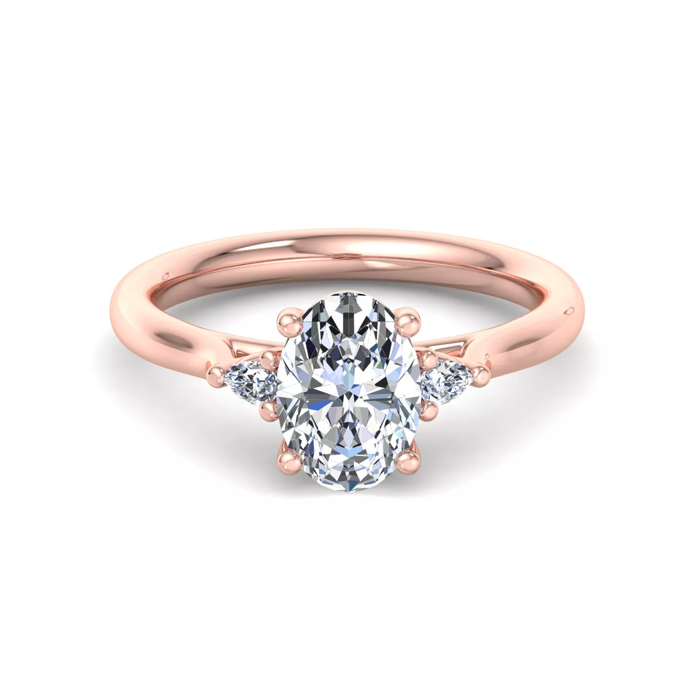 Michaela Classic Pear Three-Stone Engagement Ring