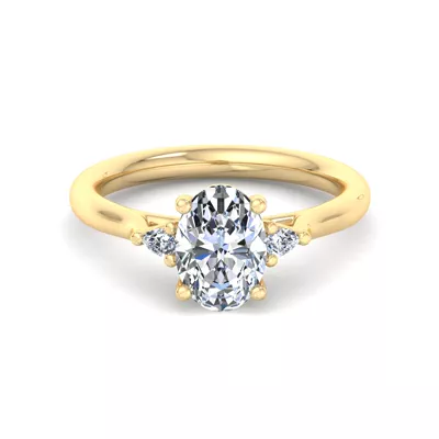 Michaela Classic Pear Three-Stone Engagement Ring