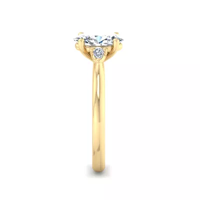 Michaela Classic Pear Three-Stone Engagement Ring