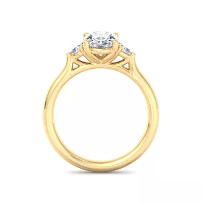 Michaela Classic Pear Three-Stone Engagement Ring