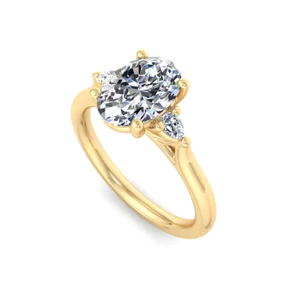 Michaela Classic Pear Three-Stone Engagement Ring