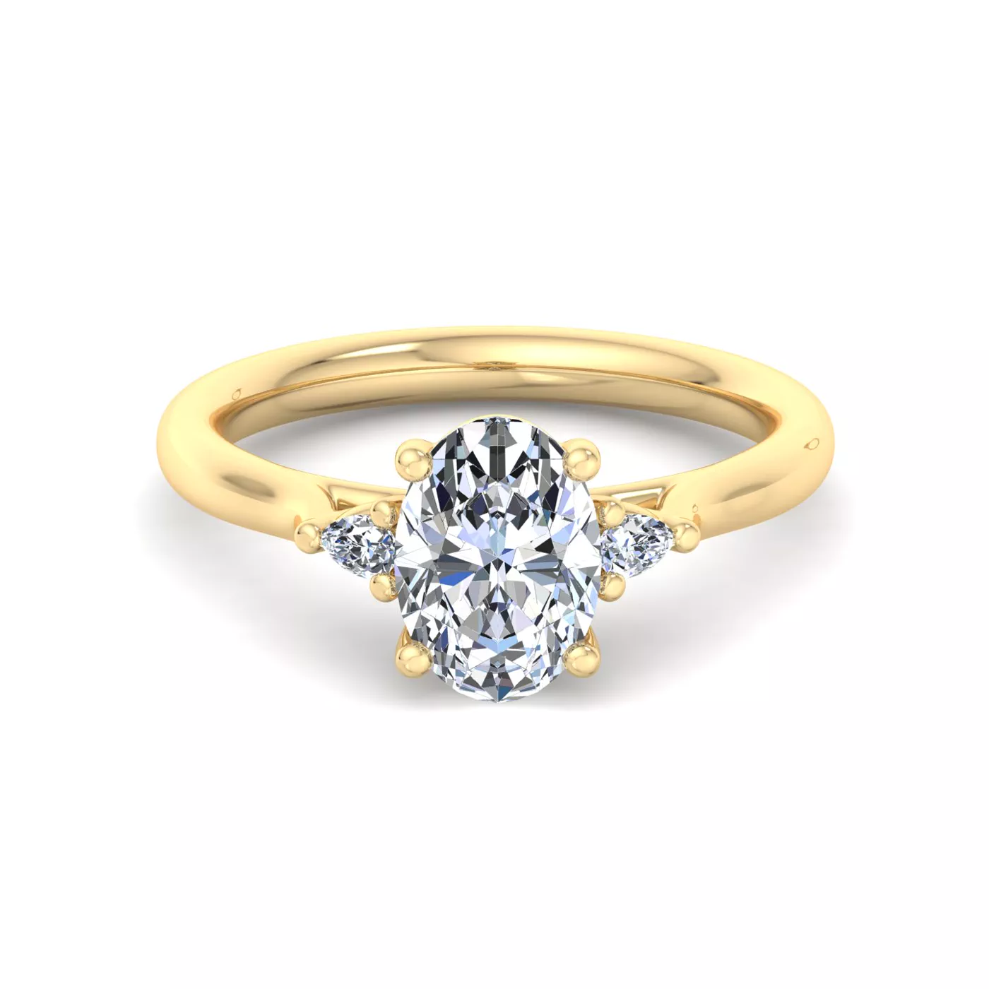 Michaela Classic Pear Three-Stone Engagement Ring