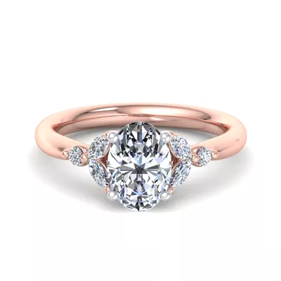 Nia Round And Marquise Diamond Engagement Ring