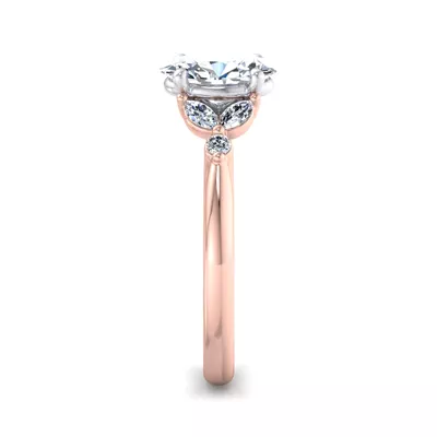 Nia Round And Marquise Diamond Engagement Ring