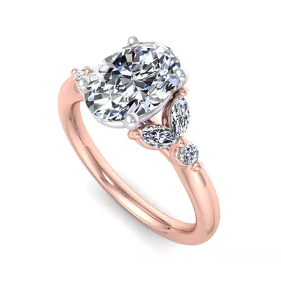 Nia Round And Marquise Diamond Engagement Ring