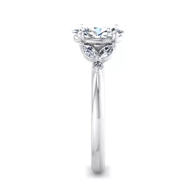 Nia Round And Marquise Diamond Engagement Ring