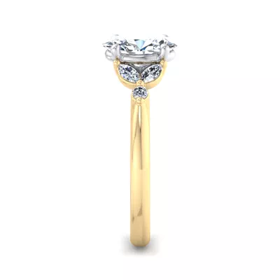 Nia Round And Marquise Diamond Engagement Ring