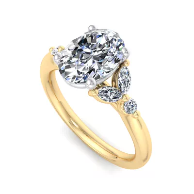 Nia Round And Marquise Diamond Engagement Ring