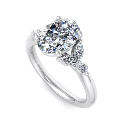 Nia Round And Marquise Diamond Engagement Ring