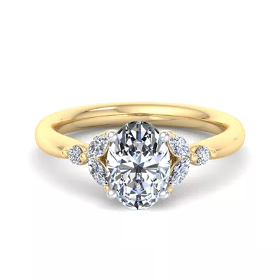 Nia Round And Marquise Diamond Engagement Ring
