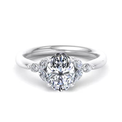 Nia Round And Marquise Diamond Engagement Ring